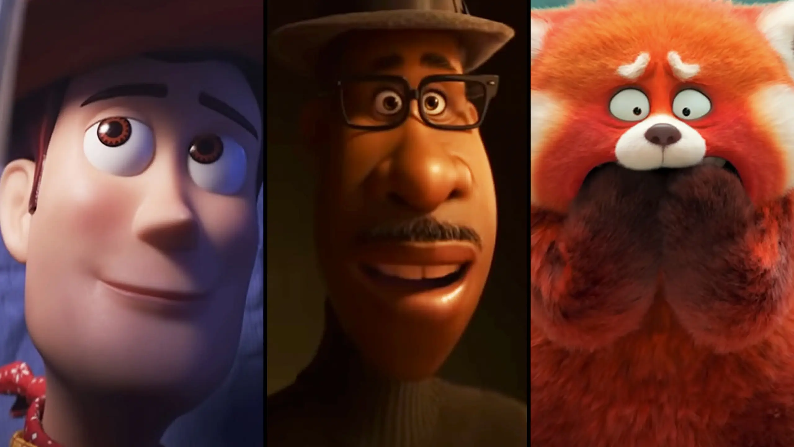 Szenen aus den Filmen „A Toy Story: Alles hört auf kein Kommando“ (2019), „Soul“ (2020) und „Rot“ (2022)