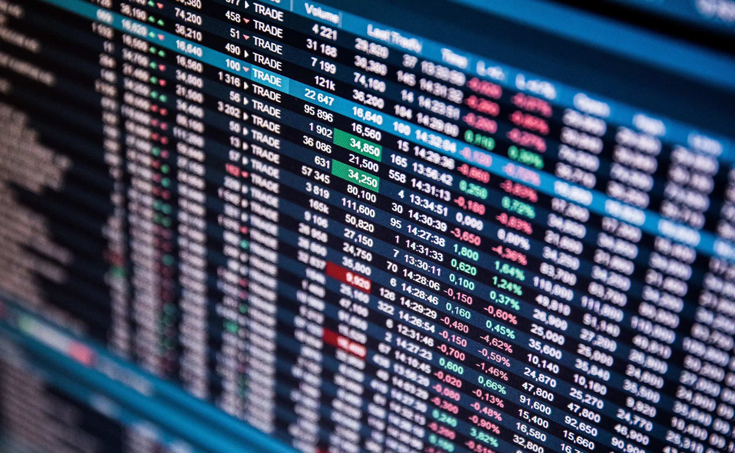 Aktienkurse auf dem Bildschirm