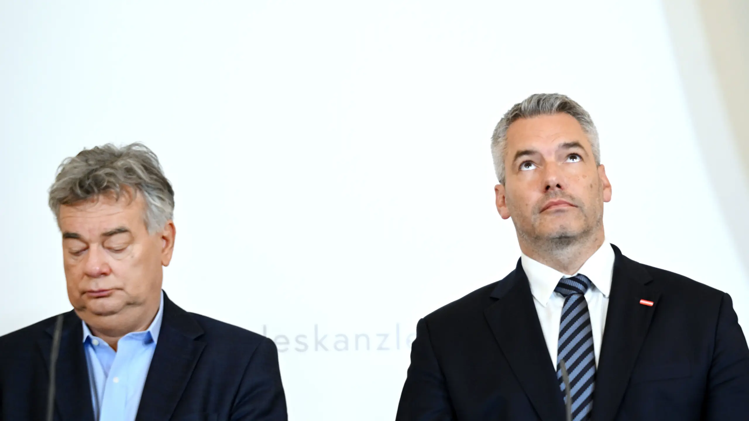 Werner Kogler und Karl Nehammer