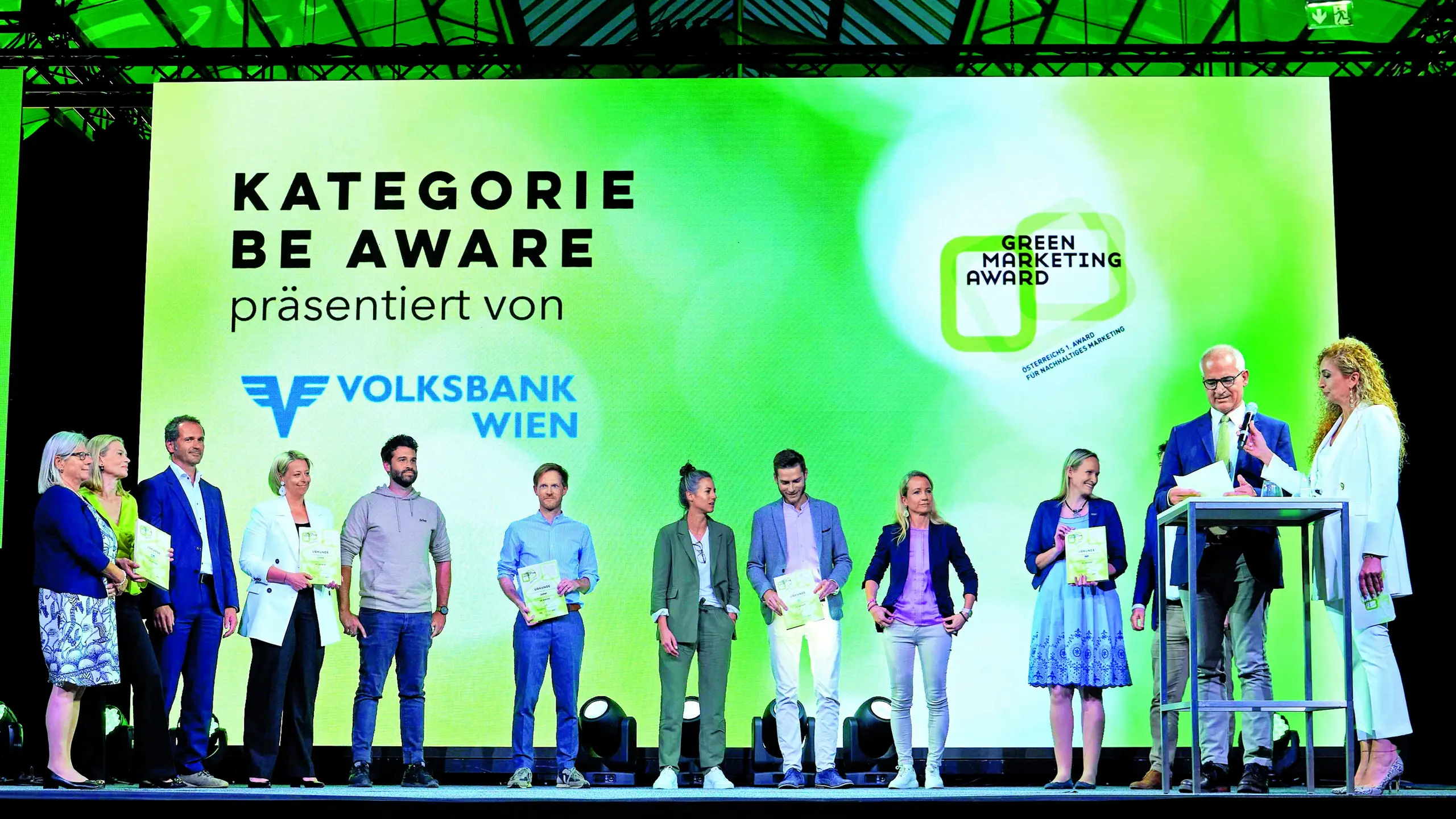 Preisverleihung.&nbsp;Wolfgang Layr, Bereichsleiter für Kommunikation, Nachhaltigkeit und Marketing der Volksbank Wien AG, bei der Preisverleihung.