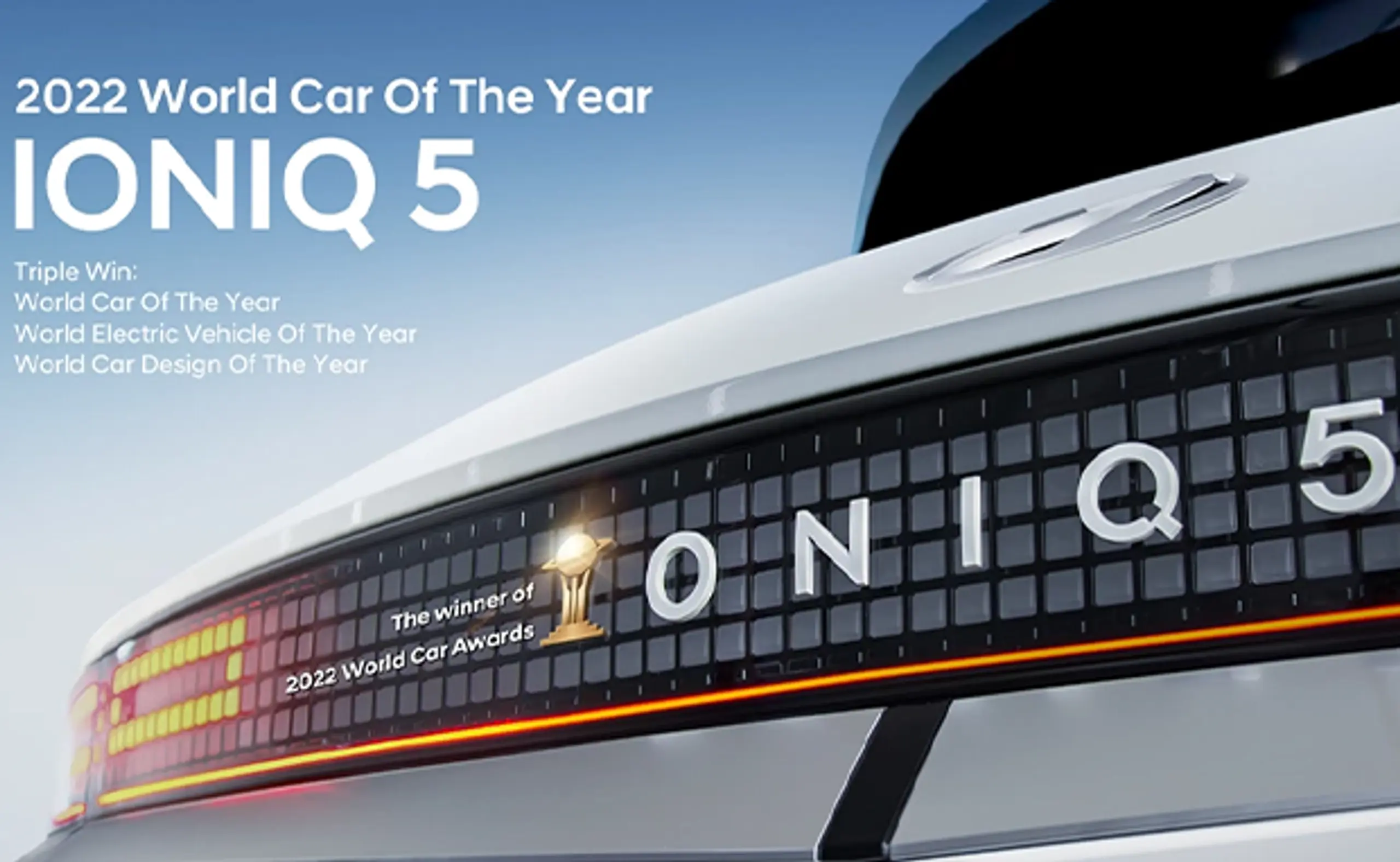 Hyundai IONIQ 5: World Car of the Year, World Electric Vehicle of the Year, World Car Design of the Year 2022